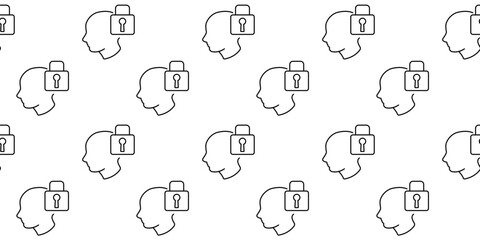 Patterns of locked minds representing security and privacy in digital age