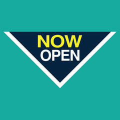 Now Open Modern Web Banner Element sign label retail message marketing design template badge