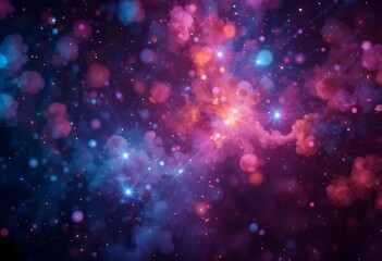 colorful abstract nebula with stars and cosmic dust