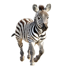 Naklejka premium Playful Baby Zebra Trotting Around Isolated on Transparent Background