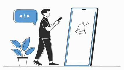 Receiving Mobile Notifications, Alerts, and Messages on Smartphone – Mobile Communication and Notification System Concept
