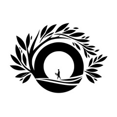 Path to Serenity: Silhouette of Hope amidst Nature's Embrace