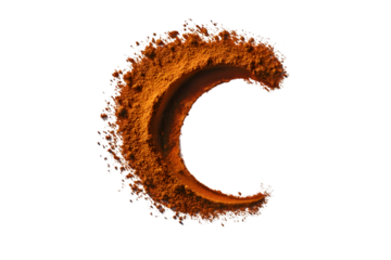 Orange powder crescent shape abstract art design