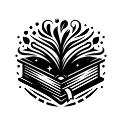 Illuminated Knowledge: A Black & White Book's Burst of Inspiration