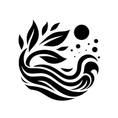 Black and White:  Nature's Flowing Embrace