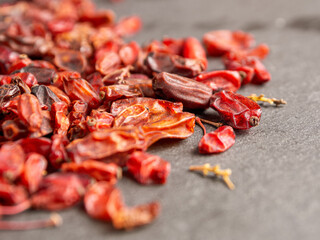 Bright barberries in the background, creating an atmosphere of freshness and natural beauty.
