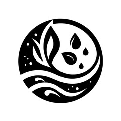 Circle of Life: Monochrome Nature Icon