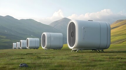 Obraz premium Innovative Geothermal Powered Air Conditioning System Leveraging Renewable Energy for Efficient and Eco Friendly Cooling in Modern Architecture and Design
