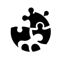 Interlocked: Abstract Puzzle Pieces in Contrasting Black & White