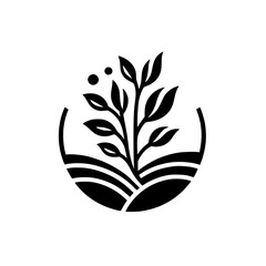 Monochrome Plant Symbol: Growth, Nature, and Sustainability