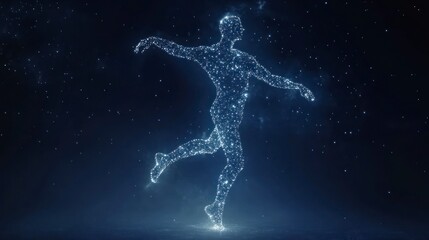 Obraz premium Abstract Figure Dancing in Cosmic Space