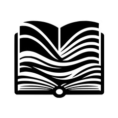 Symbolic Black & White Book Icon: Knowledge & Learning