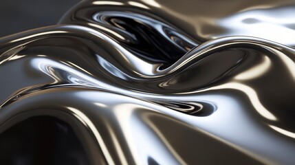 Fototapeta premium Liquid Metal Surface Abstract Swirls Background