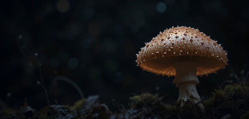 Fototapeta premium mushroom in the night forest