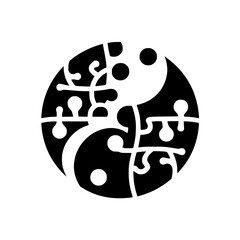 Abstract Yin Yang: Intricate Lines and Harmonious Contrast