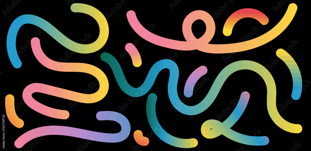 Aufkleber abstract 3d wavy gradient background with fluid shapes and dynamic curves. vibrant neon colours, geo