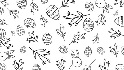 Hand-Drawn Doodle Pattern – Black and White Artistic Line Art