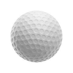 3D White Dimpled Golf Ball Icon - Soft Shading and Reflection