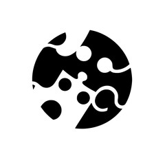 Abstract Black & White Circle: Puzzle of Interconnected Forms