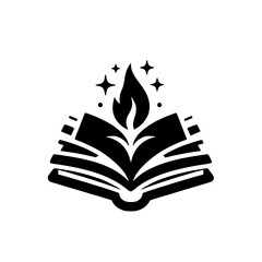 Illuminated Knowledge: A Burning Book's Emblem