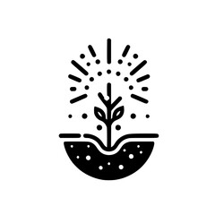 Growth & Illumination: A Black & White Illustration