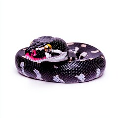 Fototapeta premium Black and White Python Close Up Studio Shot