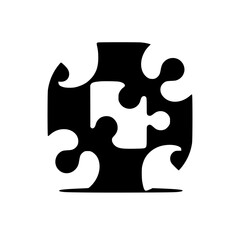 Interlocking Puzzle Piece Abstract: Black & White Unity