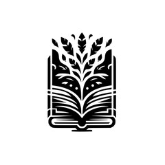 Literary Growth: A Symbolic Book and Blossoming Tree