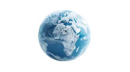 Fototapeta premium A stylized earth globe with continents and cloud coverage