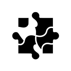 Geometric Puzzle:  Interlocking Design, Minimalist, Black & White