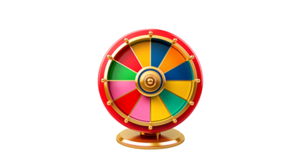 Isolated colorful wheel of fortune on a black background