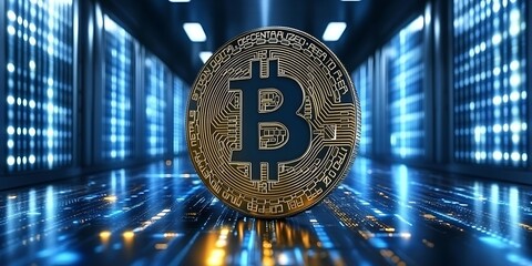 Bitcoin in a server room.
