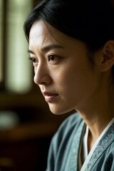 there is a woman that is looking at a cell phone