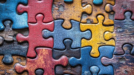 closeup of unfinished jigsaw puzzl