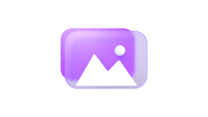 3d Minimalis Images icon with glass morphism transparent