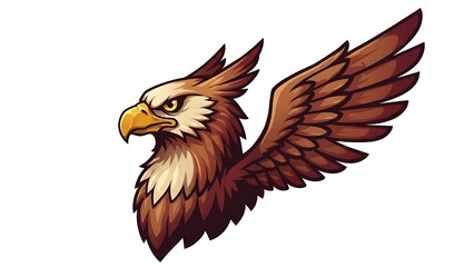 Fototapeta premium Eagle head vector logo, flat design on white background.