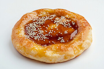 a pastry with sesame seeds and sesame seeds