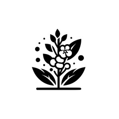 Minimalist Floral Illustration: Black & White Nature Icon