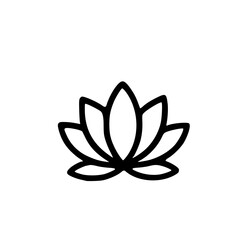 Fototapeta premium Lotus Flower Icon Outline
