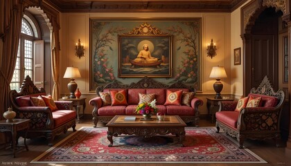 Indian Royal Living Room Mockup