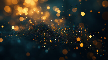 A Dark Abstract Void with Suspended Luminous Particles and a Cinematic Glow