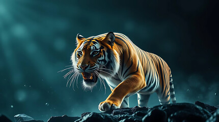 Obraz premium majestic tiger wallpaper, created by generative ai