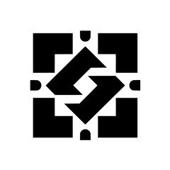 Geometric Harmony: Monochrome Abstract Square Composition