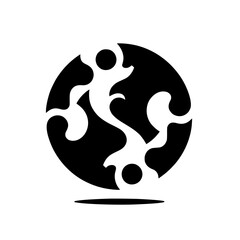 Abstract Organic Yin-Yang: Black and White Circle Design