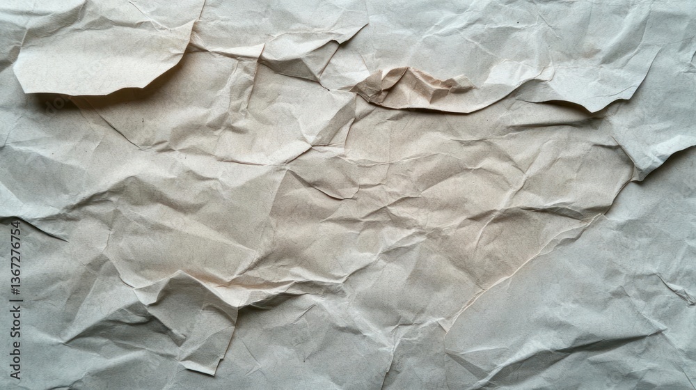Poster close up crumpled brown paper texture showing abstract wrinkles folds and torn edges perfect backgro