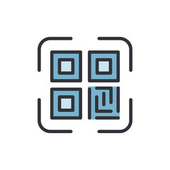 QR code scan colored icons, minimalist vector illustration ,simple transparent graphic element .Isolated on white background