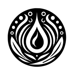 Celestial Tear: Abstract Black & White Emblem