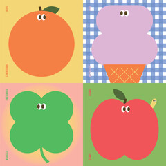 Memo pad set with cute characters on it