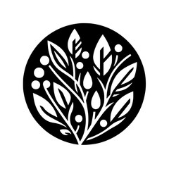 Minimalist Botanical: Monochrome Circle Design