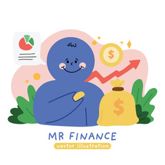 Growing and increasing wealth, investment concept. Money, income growth, financial success. Economic development, personal finance. 